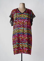 Robe mi-longue fermeture zippée au dos manches courtes noir PAUSE CAFE femme