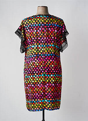 Robe mi-longue fermeture zippée au dos manches courtes noir PAUSE CAFE femme