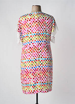 Robe mi-longue manches courtes manches courtes blanc PAUSE CAFE femme