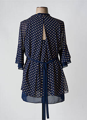 Tunique manches longues tissage crêpe bleu FRED SABATIER femme