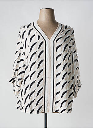 Blouse imprimé fantaisie manches 3/4 noir TUZZI femme