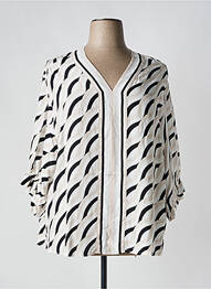 Blouse imprimé fantaisie manches 3/4 noir TUZZI femme
