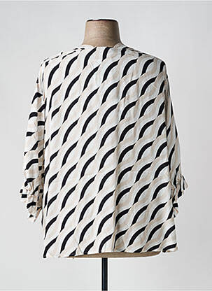 Blouse imprimé fantaisie manches 3/4 noir TUZZI femme