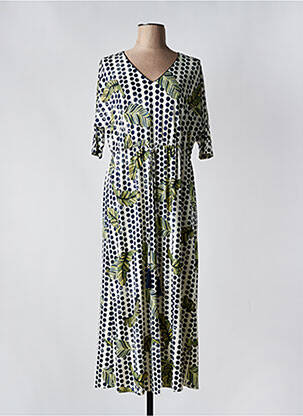 Robe longue manches courtes manches courtes bleu K-DESIGN femme