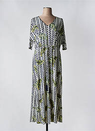 Robe longue manches courtes manches courtes bleu K-DESIGN femme