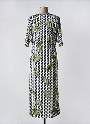 Robe longue manches courtes manches courtes bleu K-DESIGN femme