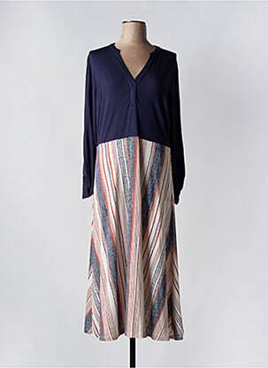 Robe longue manches longues manches longues bleu K-DESIGN femme