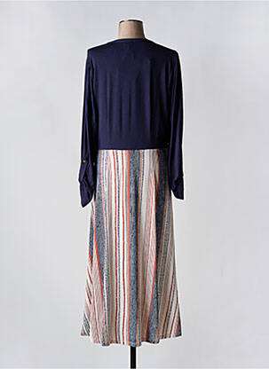 Robe longue manches longues manches longues bleu K-DESIGN femme