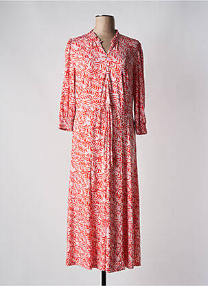 Robe mi-longue manches 3/4 manches 3/4 rouge K-DESIGN femme