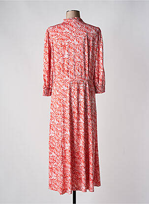 Robe mi-longue manches 3/4 manches 3/4 rouge K-DESIGN femme