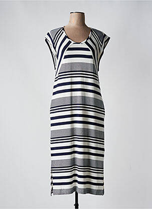 Robe mi-longue manches courtes manches courtes bleu GUITARE femme