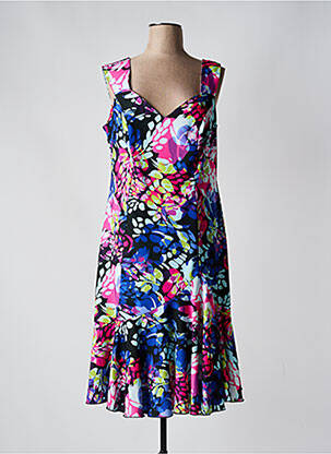 Robe mi-longue imprimé fantaisie sans manche noir SPG WOMAN femme