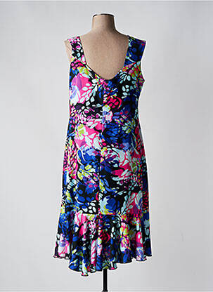 Robe mi-longue imprimé fantaisie sans manche noir SPG WOMAN femme