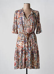 Robe mi-longue manches 3/4 manches 3/4 orange K-DESIGN femme