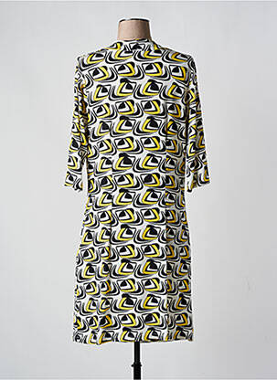 Robe courte manches 3/4 manches 3/4 jaune ELEONORA AMADEI femme