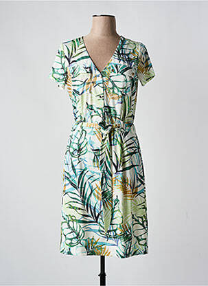 Robe mi-longue manches courtes manches courtes vert K-DESIGN femme