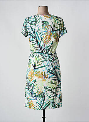 Robe mi-longue manches courtes manches courtes vert K-DESIGN femme