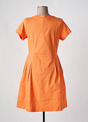 Robe courte fermeture zippée au dos manches courtes orange DOLCEZZA femme