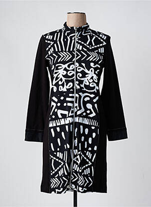 Robe courte manches longues manches longues noir DOLCEZZA femme