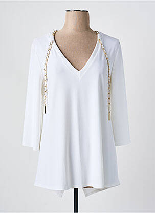 Tunique manches longues poignets évasés beige FRANK LYMAN femme