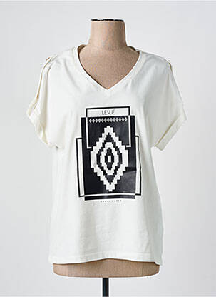 T-shirt coupe droite manches courtes beige LESLIE femme