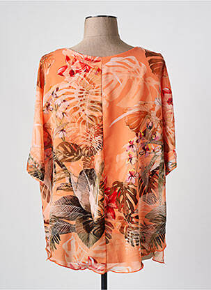 Top tissage crêpe manches courtes orange FRANK LYMAN femme