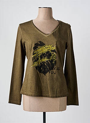 T-shirt manches longues manches longues vert EVA KAYAN femme