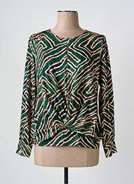 Top tissage jersey manches longues vert K-DESIGN femme