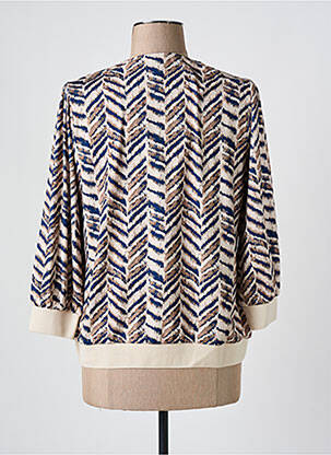 Blouse tissage popeline manches 3/4 beige K-DESIGN femme