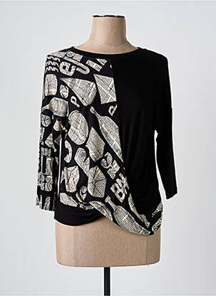 T-shirt manches 3/4 manches 3/4 noir ELEONORA AMADEI femme