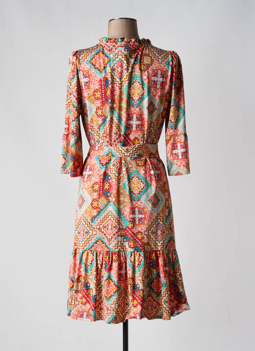 Robe mi-longue orange K-DESIGN pour femme