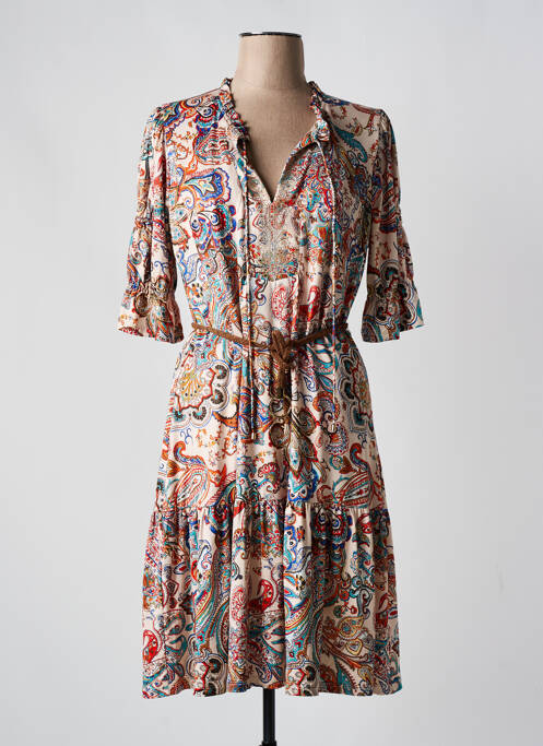 Robe mi-longue orange K-DESIGN pour femme