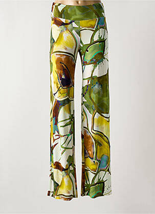 Pantalon large coupe fluide vert ELEONORA AMADEI femme