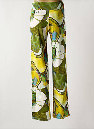 Pantalon large coupe fluide vert ELEONORA AMADEI femme