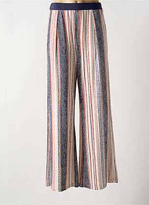 Pantalon flare taille élastique beige K-DESIGN femme