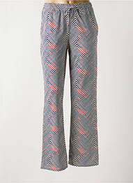 Pantalon large tissage crêpe taille haute bleu K-DESIGN femme