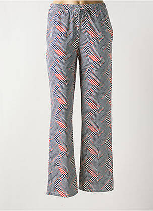 Pantalon large tissage crêpe taille haute bleu K-DESIGN femme