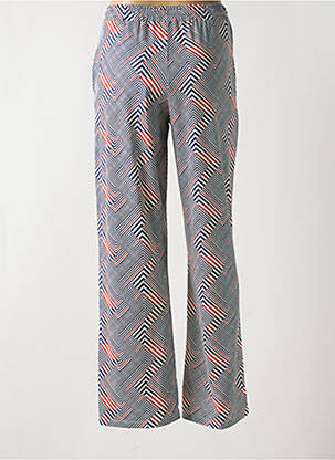 Pantalon large tissage crêpe taille haute bleu K-DESIGN femme