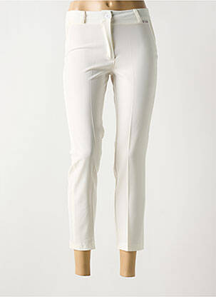 Pantalon 7/8 slim blanc ELEONORA AMADEI femme