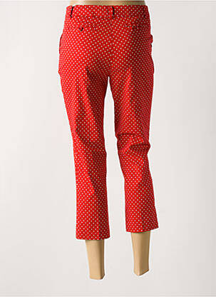 Pantalon 7/8 fermeture zippée sous rabat boutonné rouge ELEONORA AMADEI femme