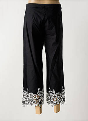 Pantalon 7/8 fermeture zippée sous rabat boutonné noir LESLIE femme