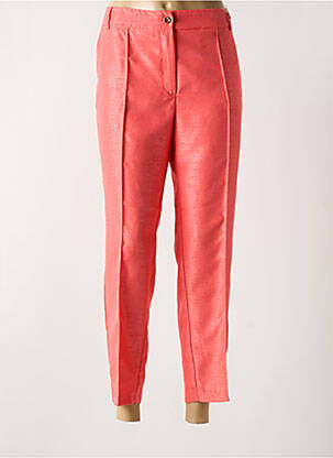 Pantalon 7/8 fermeture zippée sous rabat boutonné rose ELEONORA AMADEI femme