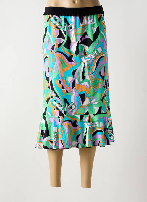 Jupe mi-longue bleu OLIVIER PHILIPS pour femme