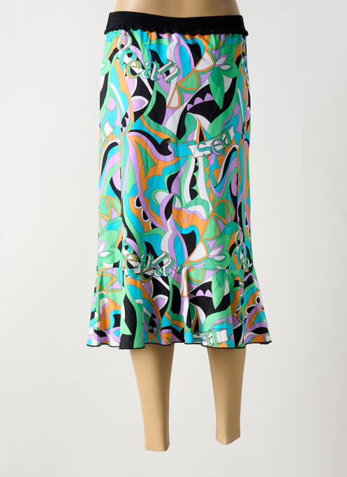 Jupe mi-longue bleu OLIVIER PHILIPS pour femme