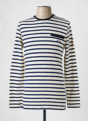 T-shirt coupe cintrée manches longues blanc LA MARINIÈRE FRANÇAISE homme