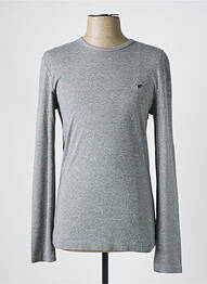 T-shirt broderie manches longues gris MUSTANG homme