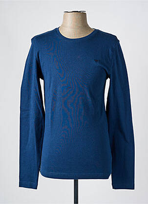 T-shirt coupe cintrée manches longues bleu MUSTANG homme