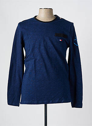 T-shirt coupe cintrée manches longues bleu LA MARINIÈRE FRANÇAISE homme