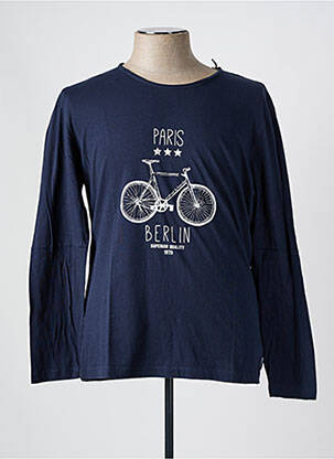 T-shirt coupe droite manches longues bleu HARRIS WILSON homme