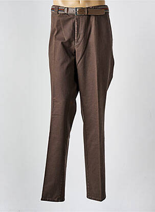 Pantalon chino tissage popeline taille normale marron MEYER homme